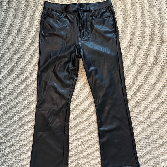 MOTHER Black Bootcut Jeans with Glossy Finish - Picture 1 of 4